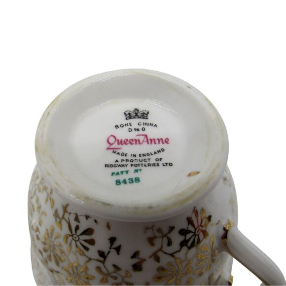 QUEEN ANNE Bone China Teacup & Saucer Set Violet Floral England Vintage - Picture 11 of 11